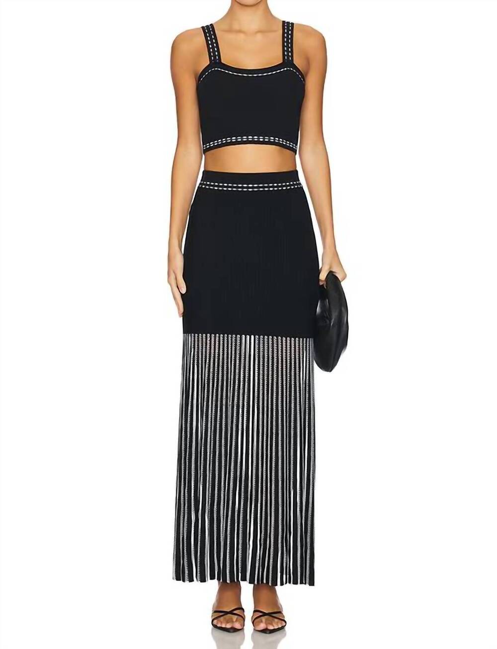 NEW KARINA GRIMALDI elisa knit set in black